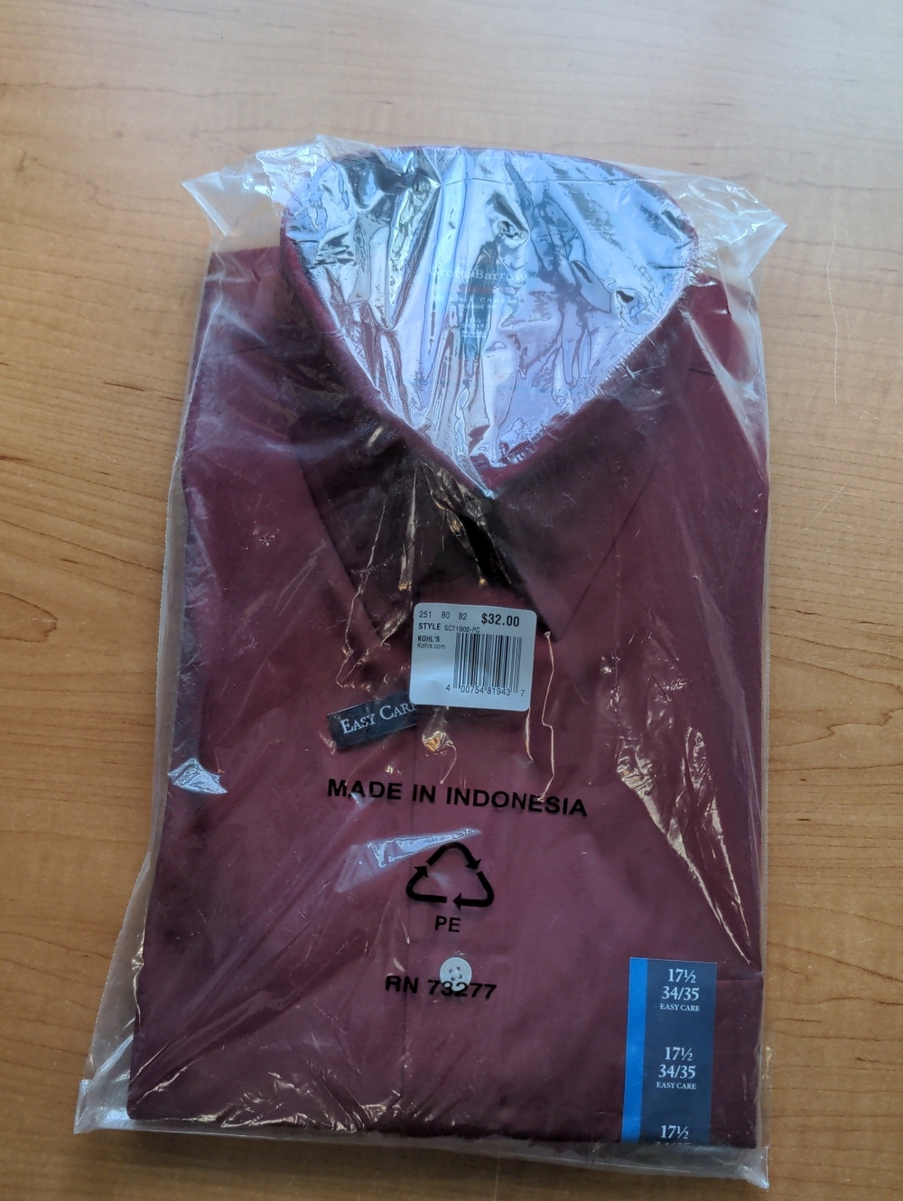 NWT Croft&Barrow Long Sleeve Dress Shirt